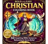 Bold and Easy Christian Coloring Book for Adults: 50 Inspiring Bible Scenes for Relaxation & Stress Relief
