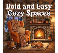 Bold and Easy Cozy Spaces: A Relaxing Coloring Book for Adults and Teens Featuring Simple Home Interiors, Comfy Corners, and Hygge Vibes for Stress Relief