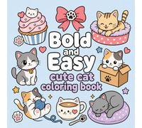 Bold and Easy Cut Cat Coloring Book: Cat Coloring Book for all Ages | For Stress Relief, Joyful Fun, and Emotion Learning