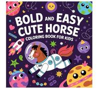 BOLD AND EASY CUTE HORSE COLORING BOOK FOR KIDS