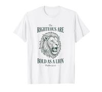 Bold as a Lion Christian Bible Psalm Verse Maglietta