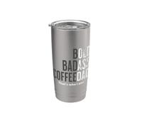 Bold Badass Coffee Dad Funny Fathers Day Marito Compleanno Bicchiere termico in acciaio inox doppia parete