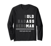 Bold Badass Heroman That's Just Who Old Guy Maglietta Maglia a Manica