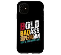 Bold Badass Superhuman - Hidden Wordplay Design for Men Custodia per iPhone 11