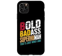 Bold Badass Superhuman - Hidden Wordplay Design for Men Custodia per iPhone 11 Pro Max