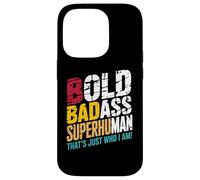 Bold Badass Superhuman - Hidden Wordplay Design for Men Custodia per iPhone 14 Pro