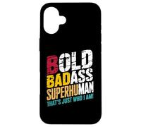 Bold Badass Superhuman - Hidden Wordplay Design for Men Custodia per iPhone 16 Plus