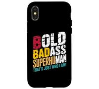 Bold Badass Superhuman - Hidden Wordplay Design for Men Custodia per iPhone X/XS