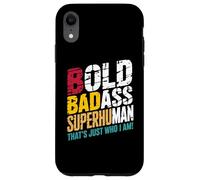 Bold Badass Superhuman - Hidden Wordplay Design for Men Custodia per iPhone XR