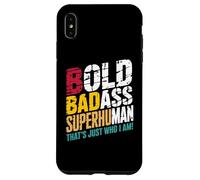 Bold Badass Superhuman - Hidden Wordplay Design for Men Custodia per iPhone XS Max