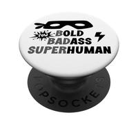 Bold Badass Superhuman Old Ass Man Funny Dad Old Ass Human PopSockets PopGrip Adesivo