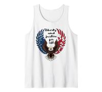 Bold Bald Eagle Art con Bandiera Americana Dettaglio Canotta