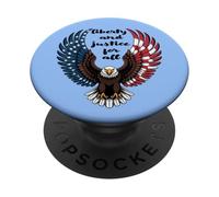 Bold Bald Eagle Art con bandiera americana dettaglio PopSockets PopGrip Adesivo