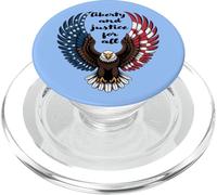 Bold Bald Eagle Art con bandiera americana dettaglio PopSockets PopGrip per MagSafe