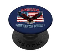 Bold Bald Eagle Art con bandiera americana PopSockets PopGrip Adesivo