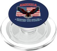 Bold Bald Eagle Art con bandiera americana PopSockets PopGrip per MagSafe