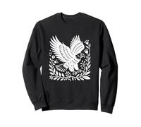 Bold Bald Eagle Opera d'Arte Folk Art Style Felpa