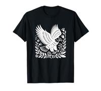 Bold Bald Eagle Opera d'Arte Folk Art Style Maglietta