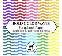 Bold Color Waves Scrapbook Paper: Double-Sided Craft Paper for Scrapbooking, Junk Journals, Card Making, Origami, DIY Projects and Mixed Media