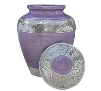 BOLD & DIVINE Urna funeraria per ceneri umane smaltate viola - Finitura granulosa testurizzata | 200 pollici cubici (grande urna per adulti)