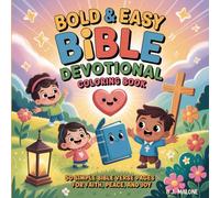 Bold & Easy Bible Devotional Coloring Book: 50 Simple Bible Verse Pages for Faith, Peace and Joy