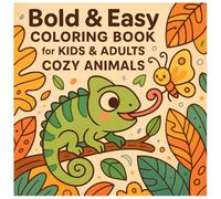 Bold & Easy Coloring book for Kids & Adults - Cozy Animals