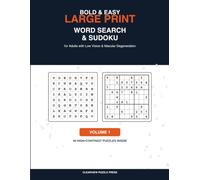 Bold & Easy Large Print Word Search & Sudoku: 40 High-Contrast Puzzles for Adults with Low Vision & Macular Degeneration