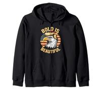 Bold is Beautiful 4 luglio USA Patriotic Funny Bald Eagle Felpa con Cappuccio