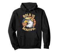 Bold is Beautiful 4 luglio USA Patriotic Funny Bald Eagle Felpa con Cappuccio