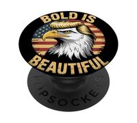 Bold is Beautiful 4 luglio USA Patriotic Funny Bald Eagle PopSockets PopGrip Adesivo