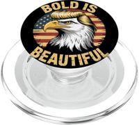 Bold is Beautiful 4 luglio USA Patriotic Funny Bald Eagle PopSockets PopGrip per MagSafe