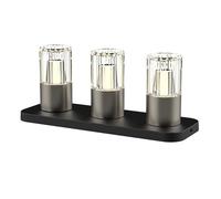 BOLD Kristy set da 3 lampade da tavolo decorative LED wireless (dimmer continuo, 2200-3000K bianco caldo, basi di ricarica + cavi USB, fino a 10 h) Nichel spazzolato