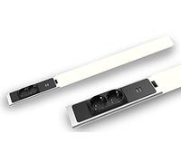 BOLD Lampada da incasso a LED da cucina, con 2 prese e 2 connettori USB-A (1500 lumen, 18 W, 4000 K, bianco neutro, IP20, lunghezza 80 cm, colore: argento