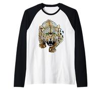 Bold Leopard Wildlife Jungle Vibes, Arte Vintage con Stampa Leopardata Maglia con Maniche Raglan