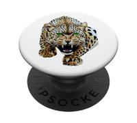 Bold Leopard Wildlife Jungle Vibes, arte vintage con stampa leopardata PopSockets PopGrip Adesivo