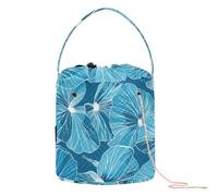 Bold Line - Borsa organizer per filati e uncinetto, con foglie, geranio, ciano, portatile, per lavori a maglia, da viaggio