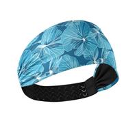 Bold Line Foglia Geranio Blu Ciano Antiscivolo panno fasce elastiche per il sudore per Yoga Yoga Ciclismo banda para la cabeza