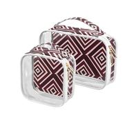 Bold Lines Aztec Borgogna Borsa da viaggio da uomo approvata TSA borse trasparenti per le donne Aeroporto Airline Compliant
