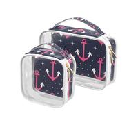 Bold Lines Ocean Magenta scuro Toiletry Bag Set TSA approvato borse impermeabili per le donne viaggio essenziale