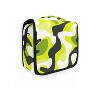 Bold Lines tinta unita lime bianco nero borsa cosmetica con gancio appeso elegante borsa cosmetica per le donne verticale autoportante