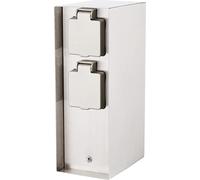 BOLD Orio presa da giardino da esterno (colonna presa) con distributore a 4 spine in acciaio inox (colonna energetica da esterno IP44 | fino a 3680 Watt | angolare | 23 x 12 x 8,5 cm)