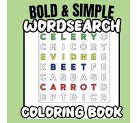 Bold & Simple Word Search Coloring Book: Fruits and Vegetables