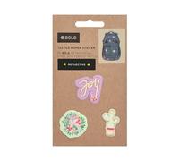 BOLD Textile Woven Sticker adesivi tessili autoadesivi accessori da viaggio-adesivi per bagagli per bambini per scuola (3 pezzi)/BOLD Match Textile Sticker Joy purple