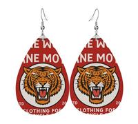 Bold Tiger Des Orecchini in pelle con stampa a goccia con gancio alla moda vintage per feste e uso quotidiano, Misura unica, Pelle