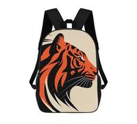 Bold Tiger Vector Portrait in Red And Black Design Zaino Scolastico Stampato in 3D Per Ragazzi, Zaini Da Viaggio Ad Alta Capacità, Borse Per Libri, Borsa Scolastica Per Ragazzi Mochila 17inch