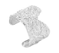 Bold Unisex Stile Industriale V Grooves Ferro Tessuto Punk Ispirato Braccio Gioielli A Forma di V Lacune strutturato Braccialetto A Forma di V Gaps Texture Wristband