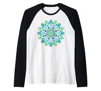 Bold Zen Mandala T-Shirt da Donna - Intricate DOT Art Tee Maglia con Maniche Raglan