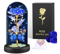 BOLEi Rosa Eterna Regalo Donna, LED Rosa Stabilizzata(Rosa Blu)