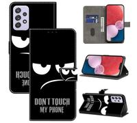 BOLELAW Don't Touch My Phone - Custodia a portafoglio per Samsung Galaxy A52/A52s, in pelle PU con [protezione antiurto TPU] [Standing Function] [cinturino da polso] per Samsung Galaxy A52/A52s,