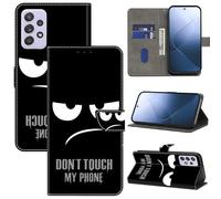 BOLELAW Don't Touch My Phone - Custodia a portafoglio per Samsung Galaxy A52/A52s, in pelle PU con [protezione antiurto TPU] [Standing Function] [cinturino da polso] per Samsung Galaxy A52/A52s,